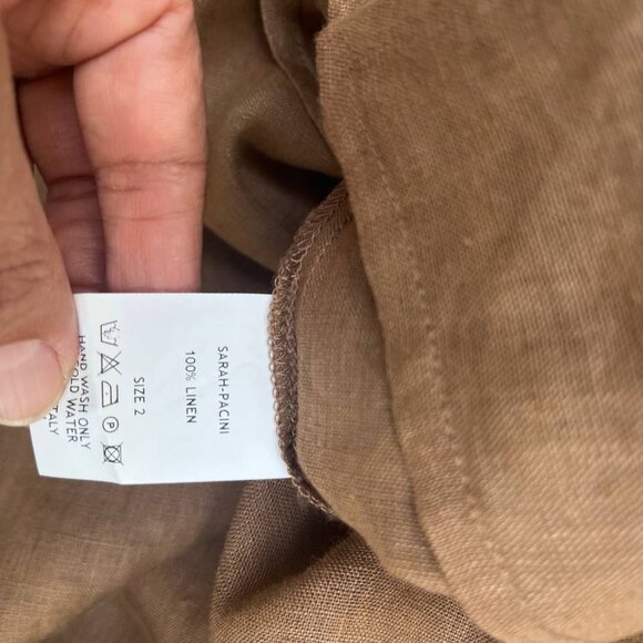 Vintage Sarah Pacini Skirt Khaki Elastic Skirt Womens Skirt / Side slit - Picture 5 of 5